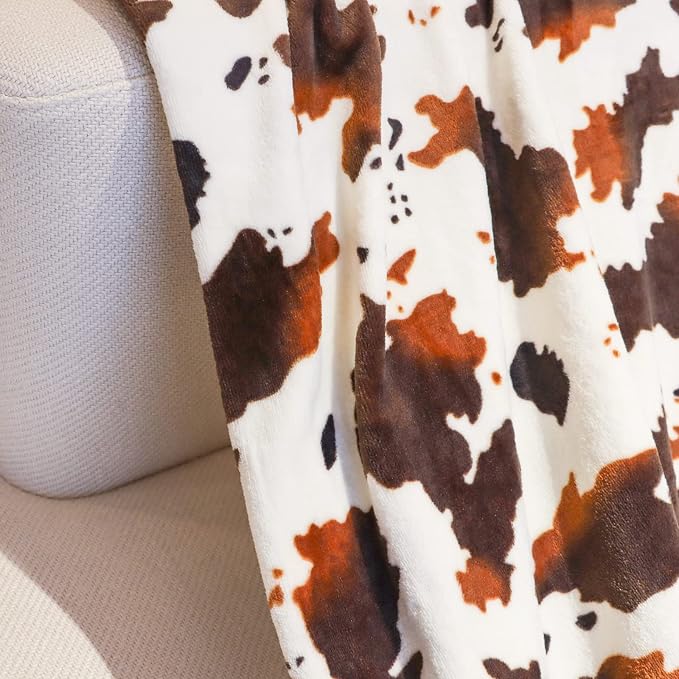 Brown Fleece Throw Blanket, Ultra Soft Warm Lightweight Microfiber Blanket, Cozy Fuzzy Plush Throw for Couch Sofa Bed, Breathable All-Season Blanket, Home Decor Travel Camping Gifts for Kids Women Men