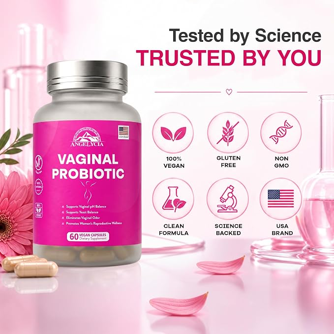 ANGELYCIA Probiotics for Women - Vaginal Probiotic for Vaginal Health and Tightening, Supports Vaginal Probiotics Balance with Natural Ingredients for Optimal Feminine Care
