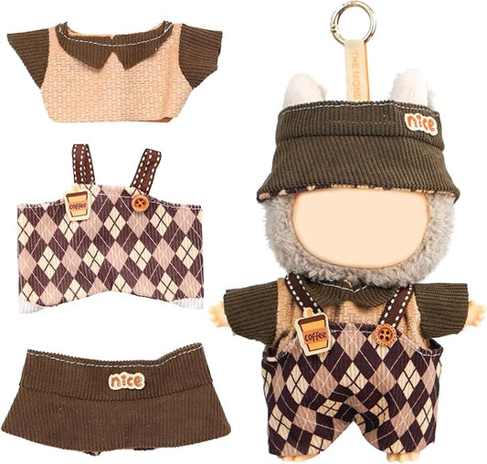 Coolcandy 17cm Doll Clothes for Doll, Fashionable Dolls Outfit with Accessories Suit, Stylish Adorable Dolls Clothes Set, Soft Fabric, Detailed Stitching(Doll Not Included)