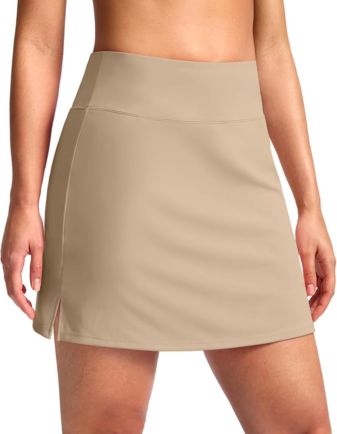 16" Skorts with 2 Pockets | Side Slits, High Waisted, A Line, Casual, Pickleball, Athletic, Golf, Tennis Skirt, for Women