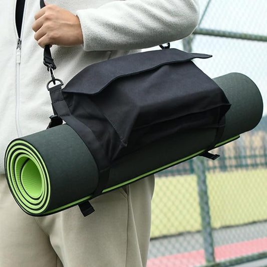 LUEXBOX Yoga Mat Bag with Liner Partition Storage Pockets, Oxford Cloth Yoga Pat Carrier with Large Zipper Pocket, Adjustable Shoulder Strap Yoga Rug Carrying Bag for Women
