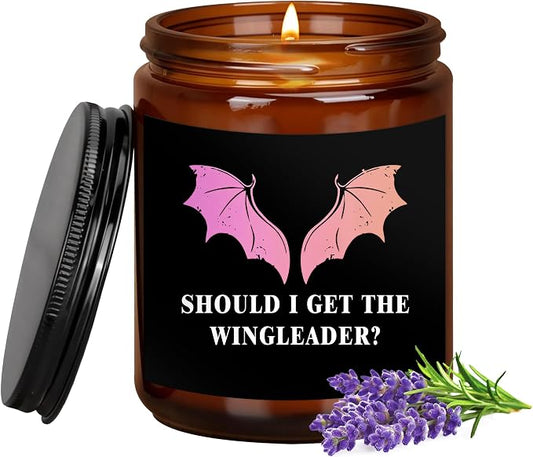 4th Wing Gift Basgiath War College 7oz Scented Candle Fantasy Book Lavender Scented Candles Relaxation Gifts (Candle-Get WINGLEADER)