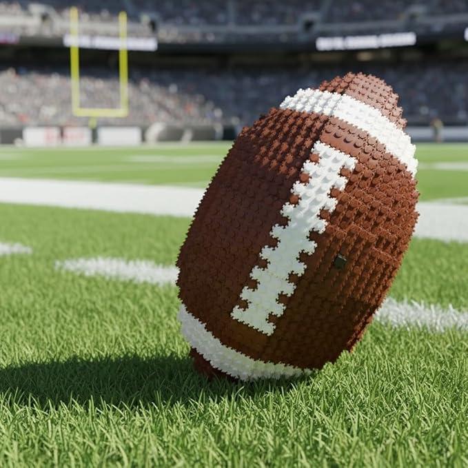 Football 3D Building Block Set - Educational Toy - Perfect for Ages 14 15 16 Years and Above - 11 x 6.7 in - Challenging, Creative Fun and Skill-Building - 3D Instruction (1200PCS)