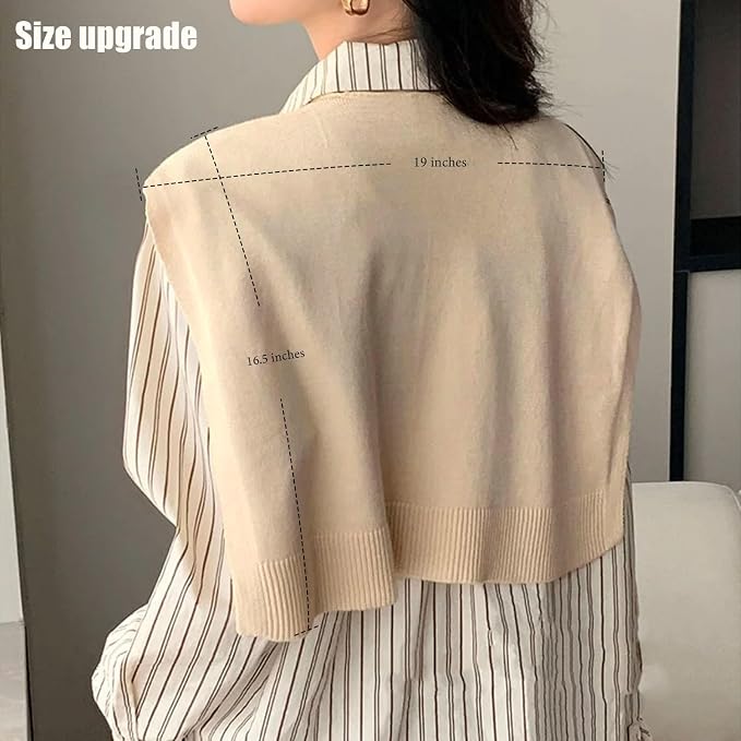 huablo Women's Fashion Knitted Shawl - Khaki Sweater Shawl for Air-Conditioned Rooms