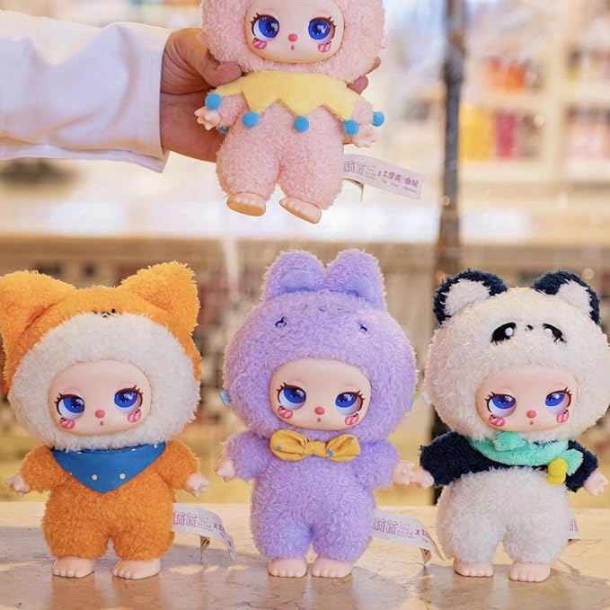 CALEMBOU Plush Doll Blind Box, 8.5'' Cute Stuffed Animal Vinyl Plush Toys, Kawaii 1 of 6 Possible Mystery Collectible Toys Cute Soft Animals Charm Birthday Gifts (Liila's Zoo Series)
