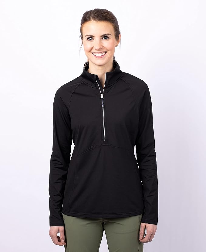 Cutter & Buck Womens Long Sleeve Adapt Eco Knit Half Zip Pullover