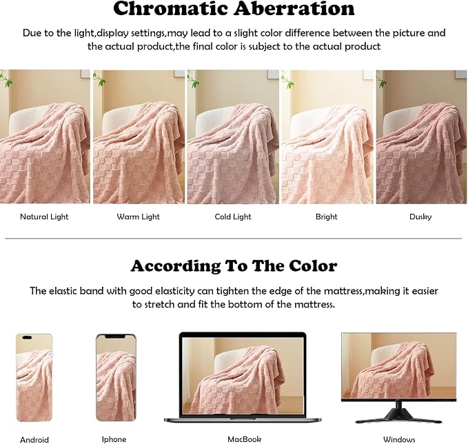 NEWCOSPLAY 3D Checkered Flannel King Blanket, Pink Checkered, 90"x110" | Super Soft Cute Lightweight Decorative Premium Silky Fleece Blanket for Couch Sofa Bed, Gift for Women Men, All Season Use