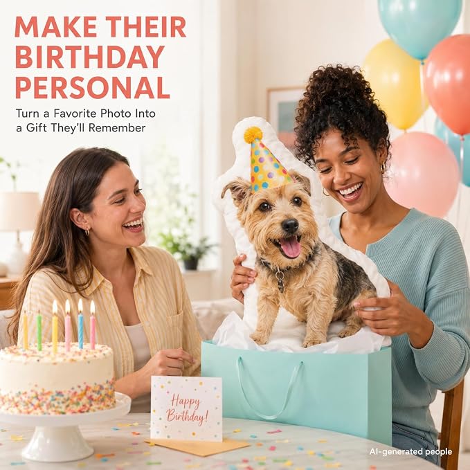 Bemaystar Custom Pillow - Personalized Pet Pillow with Picture, Double Printed, Funny Birthday Gag White Elephant Gifts for Friends Women Men Pet- Customized Stuffed Throw Body Pillows