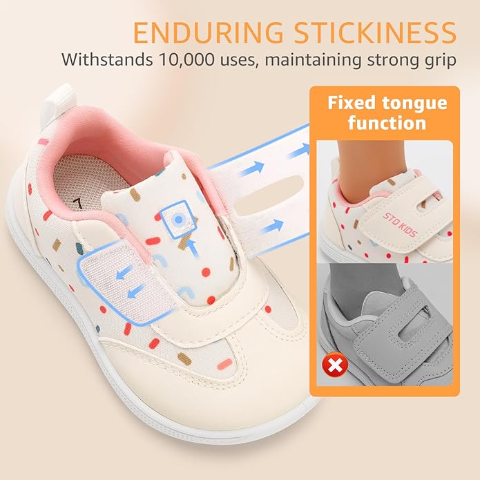 Wide Toe Box Toddler Shoes Zero Drop Boys Girls Barefoot Shoe Non-Slip Little Kids Sneakers for First Walking
