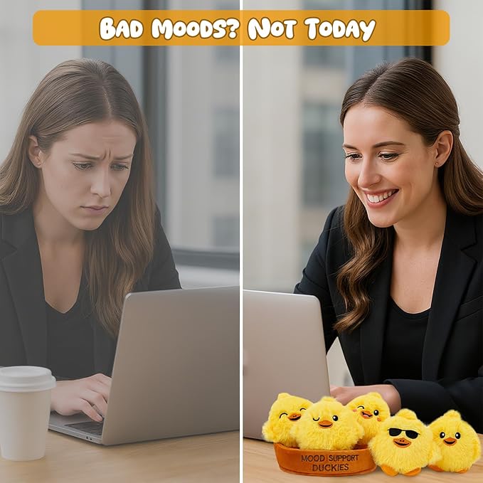 Stuffed Animal Cute Duck Plush Toys | Squishy Duckies Stuffed Animals Toys for Stress Relief | Cute Desk Decor Comfort Present for Kids, Teens, Adults | Birthday