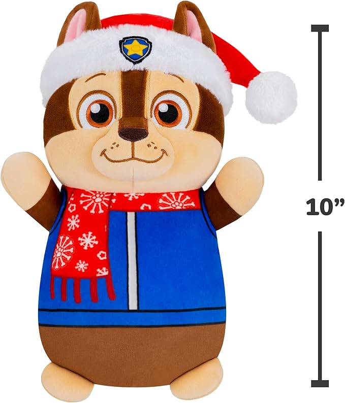 Squishmallows Original Paw Patrol 10in Holiday Chase HugMees – Ultrasoft Official Jazwares Plush (Medium-Sized)