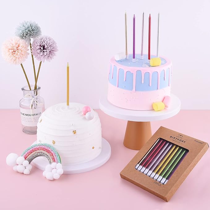 PHD CAKE Champagne Gold Long Thin Metallic Birthday Candles, Cake Candles, Birthday Parties, Wedding Decorations, Party Candles