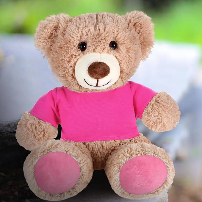 Bear Tee Shirt Fit 14-18inch Bear Clothes Stuffed Animal Clothes Shirt Basic Stuffed Dolls Shirt, Pink