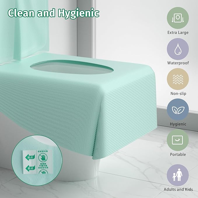 Toilet Seat Covers Disposable 40 Pack, Full Coverage Waterproof Toilet Seat Cover for Adults and Kids Potty Training,Travel Accessories for Public Restrooms