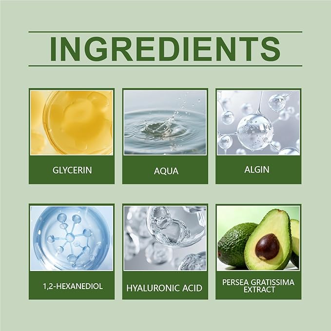 Grospe Avocado Eye Mask,Hyaluronic Acid Moisturizing Eye Mask,Moisturizes And Fills The Skin Around The Eyes,Daily Care Eye Makeup Is More Comfortable