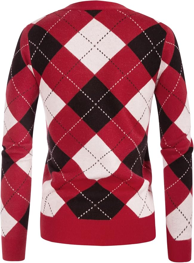 GRACE KARIN Womens Cardigan Sweater Fall Fashion Argyle Sweater Button Up Cardigan Teacher Outfits Preppy Clothes