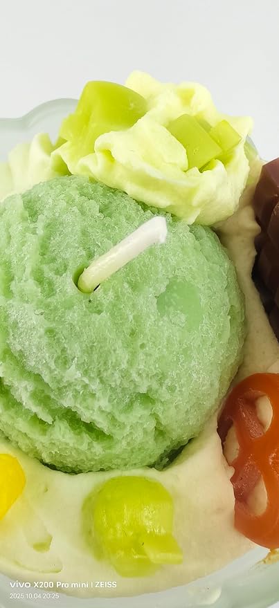 Generic Ice Cream Aromatherapy Candles, Glass Goblet, Decorative Dessert Shape, Fruit Fragrance, Birthday Festival Party Mother Gift (Iceberg Moss)