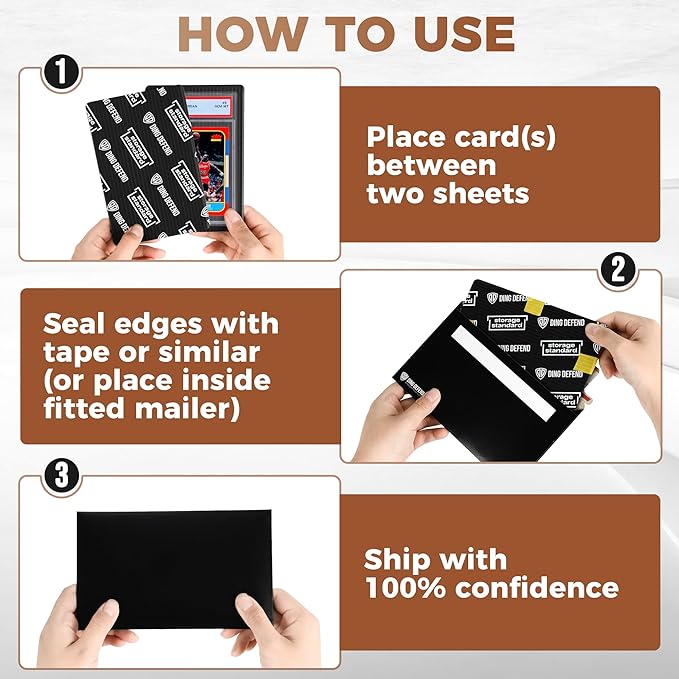 Ding Defend 4x6 Black Trading Card Shipping Protector 510 Pack - Sports Card Protectors Hard Plastic w/Rounded Corners, Hobby Shipping Shield for Graded Cards, Slabs, Top Loaders
