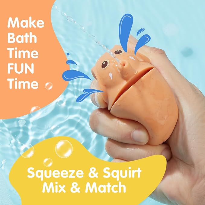 Baby Bath Toys | 11PCS Mold-Free Stacking Boats & Animal Squirters | Sensory Bathtub Toys for Babies 6-12M & Toddlers 1-3Y | Water Table Pool Toys Educational Gift
