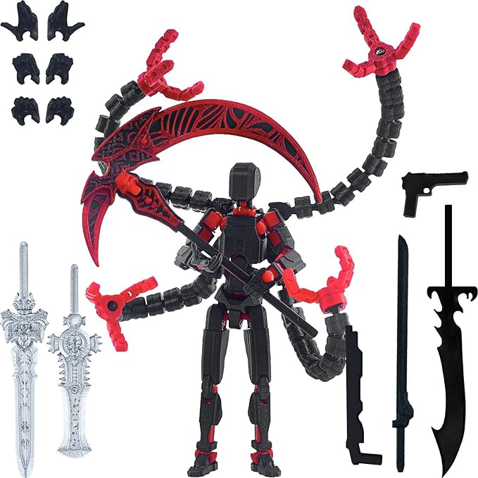 Assembly Completed T13 Action Figure 3D Printed Multi-Jointed Movable T 13 Nova 13 Robot 13 Action Figure Desktop Decorations for Game Lovers