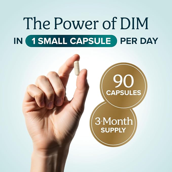 DIM Supplement 400MG Extra Strength | Hormone Balance for Men and Women | Menopause, Acne, Hot Flashes Relief, Prostate & Antioxidant Support | Third-Party Tested, Soy-Free, Gluten-Free | 90 Ct.
