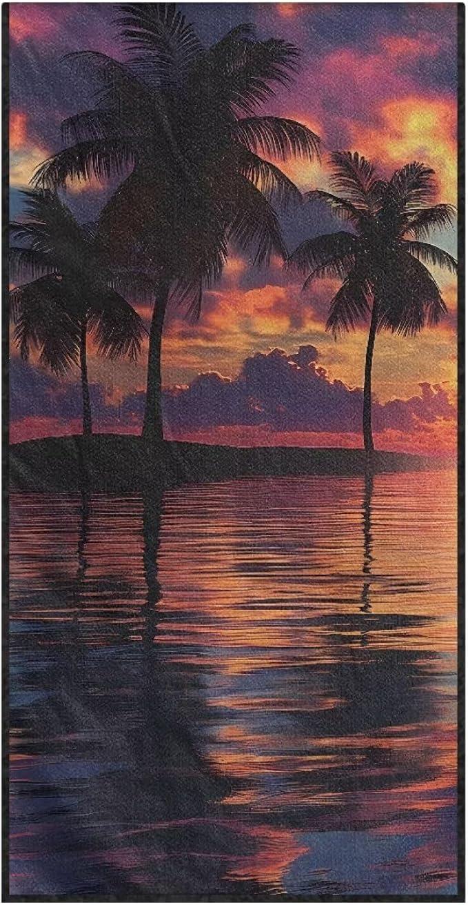 INSTANTARTS Coconut Beach Car Seat Towel Covers Yoga Towel Car Seat Cover Car Towel for Camping Trave