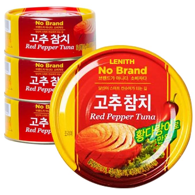LENITH Korean Spicy Tuna with Yellowfin – Gochu Pepper Seasoned Tuna, Ready-to-Eat K-Food, Perfect for Rice, Salads & Crackers - 5.29 oz (150g) x 4 ea