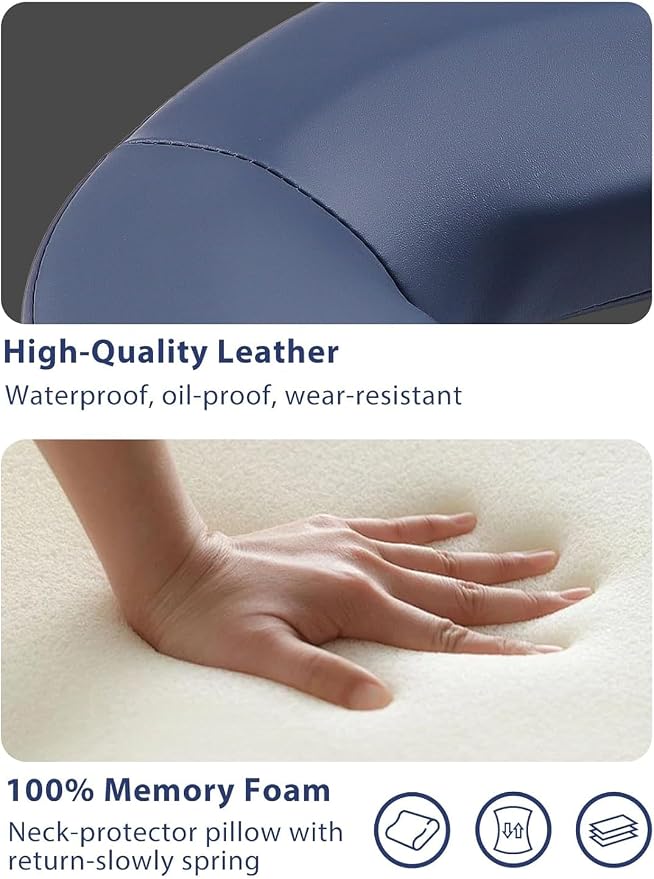 EBANKU Mattress Top Massage Kit, Adjustable Headrest Face Cradle Cushion, Face Down Pillow with Massage Table Arm Rest for Bed at Home(Blue)