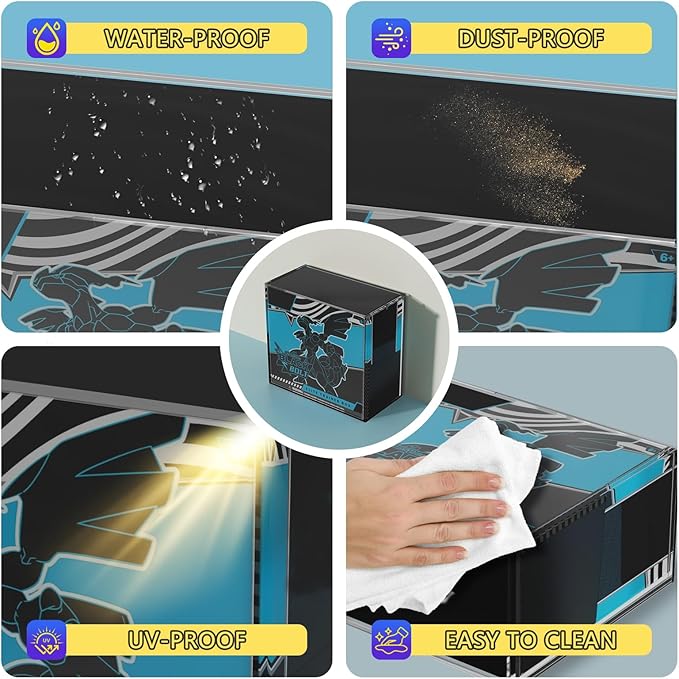 Acrylic ETB Protector Case Magnetic Ultra Thick 8mm + 5mm Elite Trainer Box Acrylic Display Case Stackable Hard Compatible with PKMN Elite Trainer Boxes with Strong Magnets Easy Top Loading