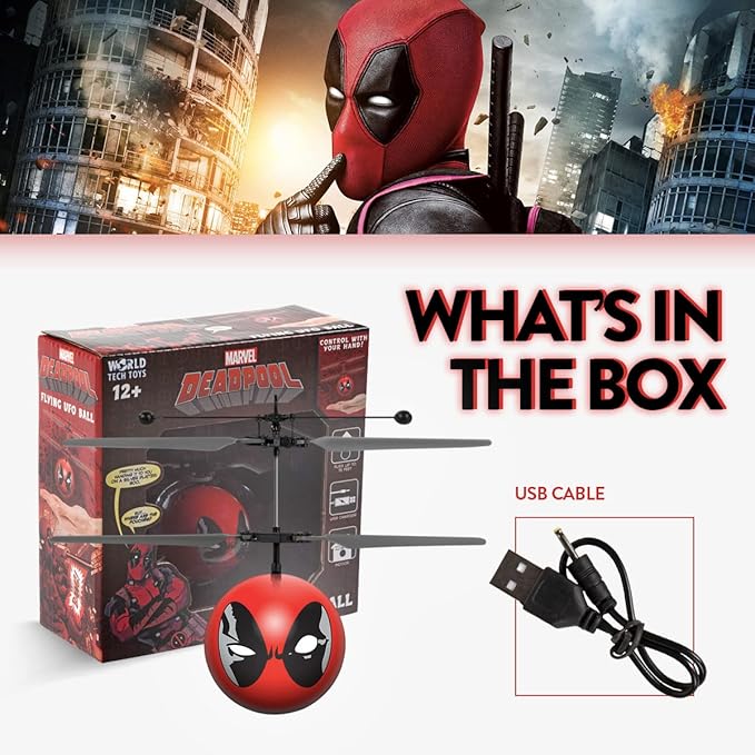 World Tech Toys Deadpool IR UFO Heliball Marvel Helicopter