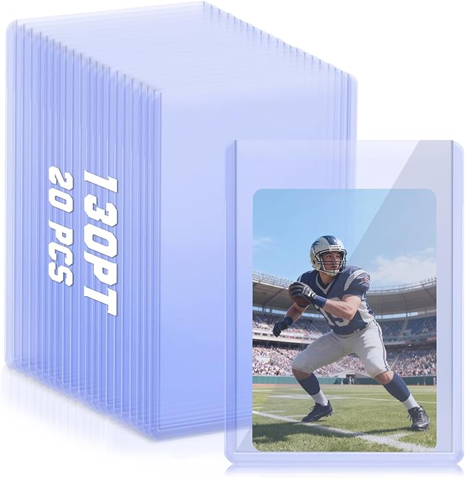 DEDC 20 Top Loader Thick Card Load Holder Storage for Trading Cards Sports Sleeves Hard Plastic 130 Point Protective Toploaders 3"X4" Rigid Memorabilia Collectibles