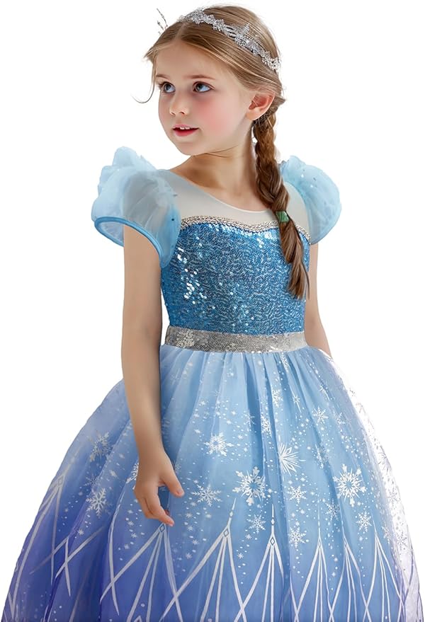 Princess Costume for Girls, RGB Light Up Toddler Dress up ＆ Syncs Music App Control with Accessories for 3-10 Girls