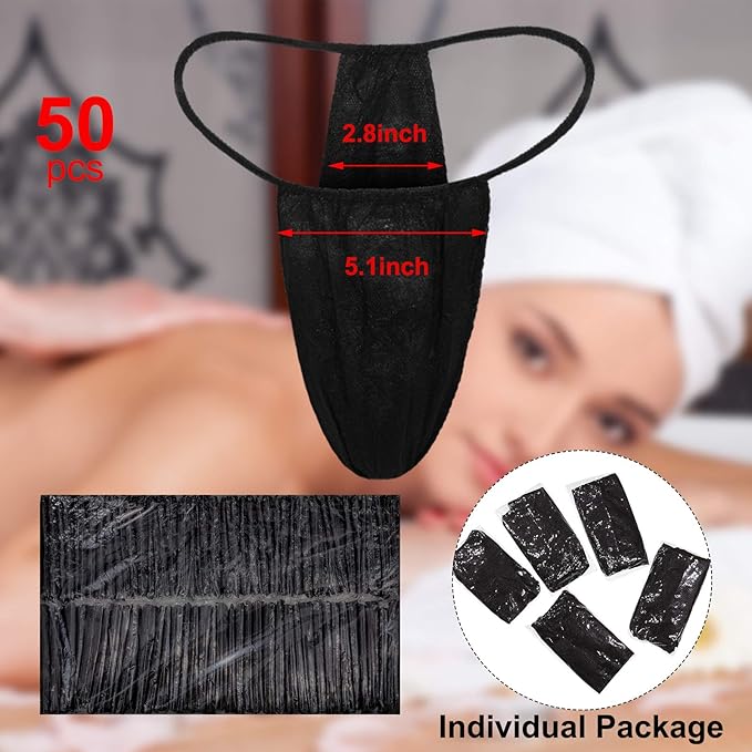 Disposable Thong Panties Women's Spa Thong Soft Breathable Disposable Tanning Underwear