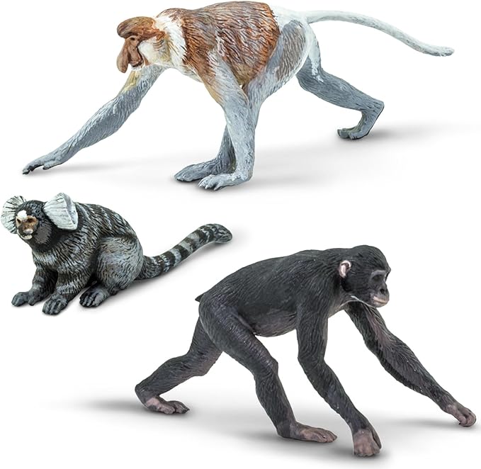 Safari Ltd. Primates TOOB - Figurines of Various Monkeys - Fun Educational Play Toy for Boys, Girls & Kids Ages 3+
