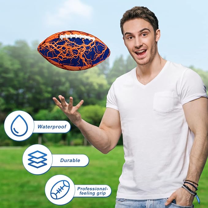 Jasonwell Pool Beach Water Football - Strong Grip Waterproof Soft Football for All-Weather Play Pool Toys Beach Games Backyard Outdoor Sports Toy Christmas Birthday Gifts for Kids Boys Teens Adults