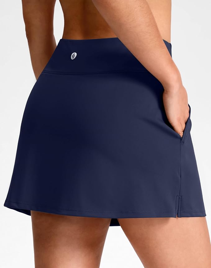 14"/16" Skorts with 3 Pockets | Side Slits, High Waisted, Built-in Shorts, A Line, Casual, Pickleball, Athletic, Golf, Tennis Skirt, for Women