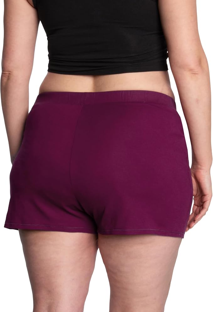 Thinx Ultra-Soft Period Underwear, Overnight Sleep-Shorts Leakproof, Holds Up to 12 Regular Tampons*, Period Underwear for Women, Reusable & Controls Odor, Plum, L