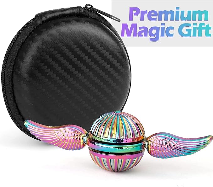 Rainbow Fidget Sphere Spinner Metal for Kids Adults, EDC Desk Toy Wings Finger Hand Spinner Spinning Toys Christmas Birthday Gifts for Boys Girls Stress Relief Anti-Anxiety Novelty Prize