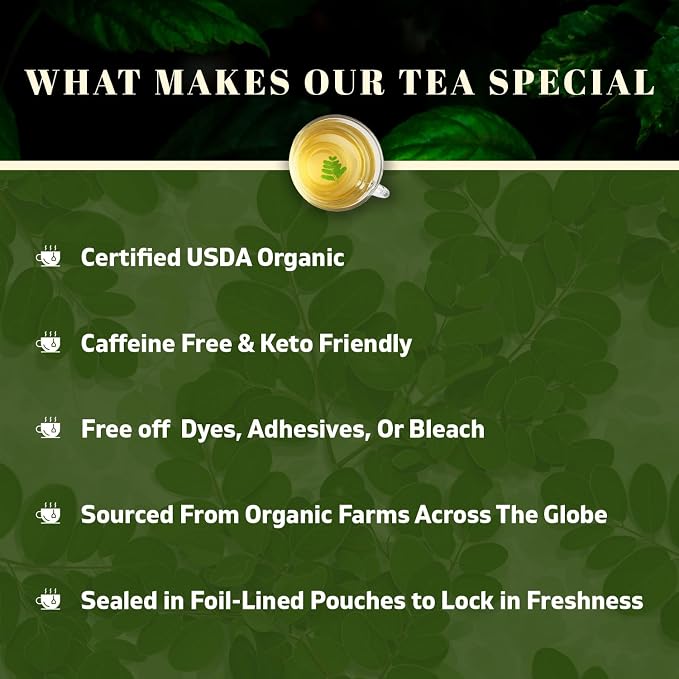 Oxify Organic Moringa Leaves Herbal Loose Tea- 16 oz (16 oz, Moringa Leaves)