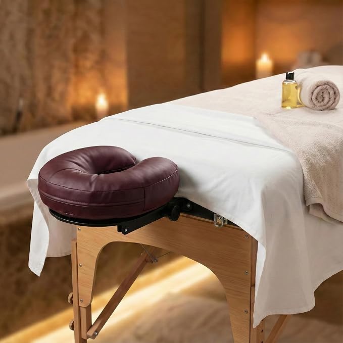 Royal Massage Universal Memory Foam Face Cradle Cushion for Massage Tables – Ergonomic U-Shaped Headrest Pillow with Soft, Easy-Clean PU Leather – Spa & Salon Replacement