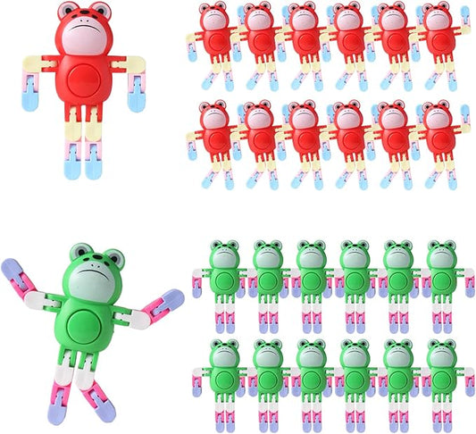 Robot Frogs Fidget Spinners Toys Transformable Fingertip Gyro Chain Toy Deformable DIY Stress Relief Fidget Toy for Adults for Kids Goodie Bag Birthday School Prizes Gift (Frogs)