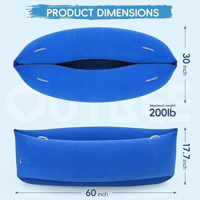 OUTREE Sensory Chair for Kids,60" Includes Electric Air Pump,Inflatable Sensory pod for Children, Sensory Toys for Kids with Autism,Sensory Peapod,Blue