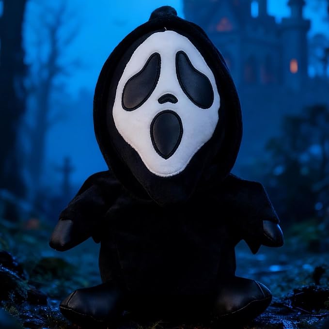 Spooky Horror Plush with Phantom Mask Creepy Stuffed Animal Toy Scary Doll for Kids and Game Fans Great Gift for Birthday Halloween Christmas Party
