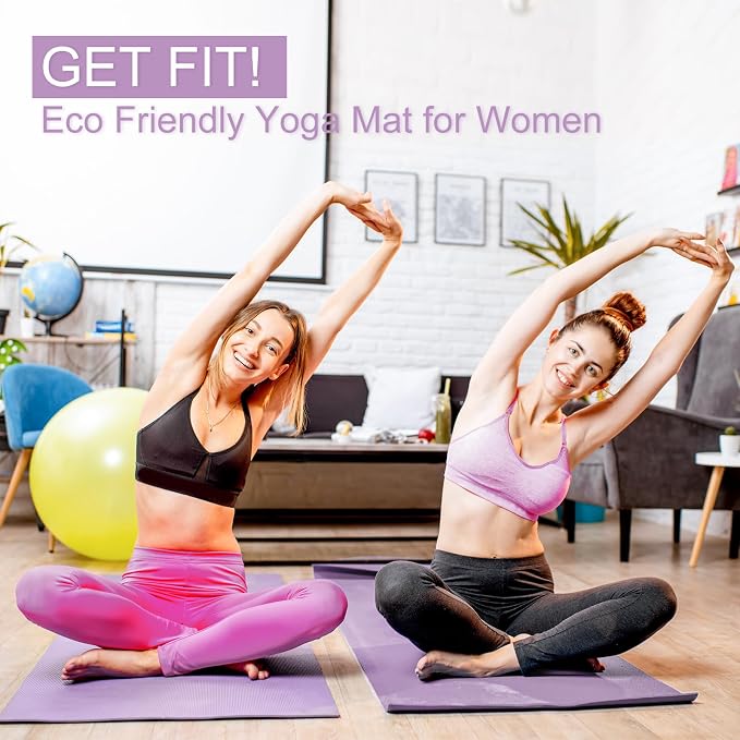 3 mm Thin Yoga Mats Bulk, Lightweight PVC Exercise Mats Non Slip Workout Fitness Pads for Yoga Pilates Stretching Classes Gym Home Studio, Easy to Clean