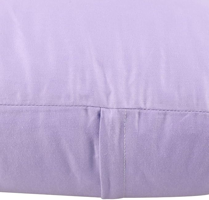 Thmyo 4-Pack 100% Cotton Comfortable Solid Decorative Throw Pillow Case Square Cushion Cover Pillowcase Sublimation Blank Pillow Covers DIY Throw Pillowcase for Sofa(18x18inch/45x45cm,Light Purple)