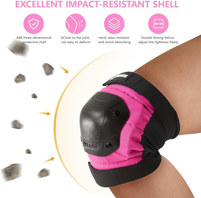Skateboard Protective Gear Knee Pads and Elbow Pads Set, Elbow and Knee Pads for Roller Skating Wrist Guards Skateboarding Pads
