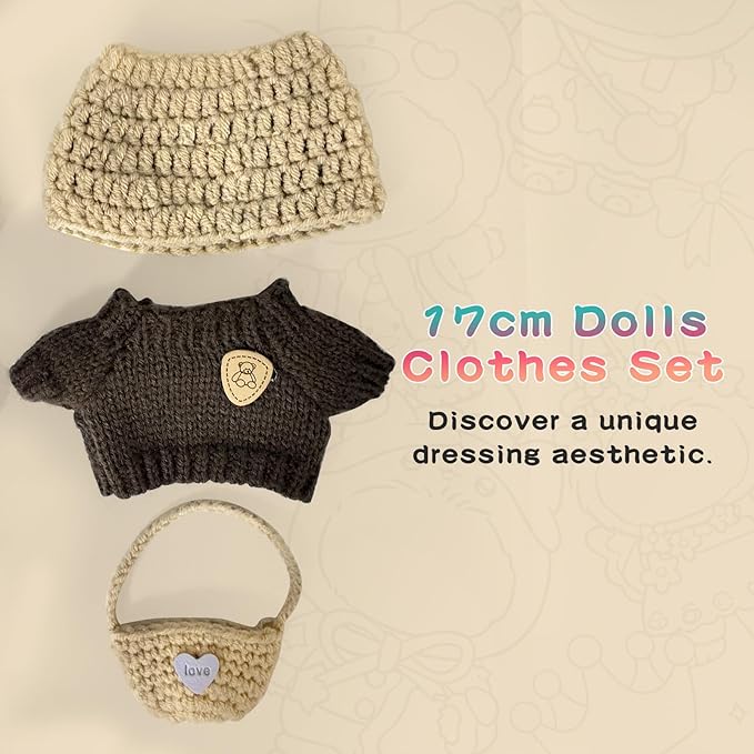 17cm Clothes Set (NO Doll): Hat & Overalls Set for 17cm Accessories Suit - Stylish Adorable Dolls Clothes Accessories - Cute Clothes for Dress up Unique Style (ZL-D001)