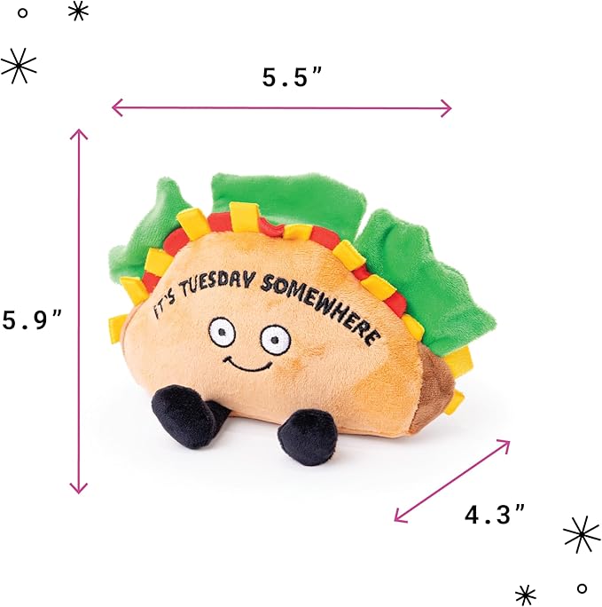 Taco Plushie - It's Tuesday Somewhere Funny Taco Tuesday Plush, Taco Themed Gift, Food Plush Toy for Gifting