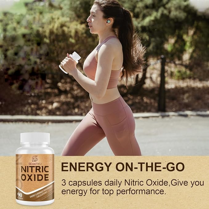 SehatiKu Nitric Oxide Supplement, Nitric Oxide Booster & 6-in-1 Phytonutrient Blend for Heart, Flow, Immune - 90 Capsules (2 Bottle)