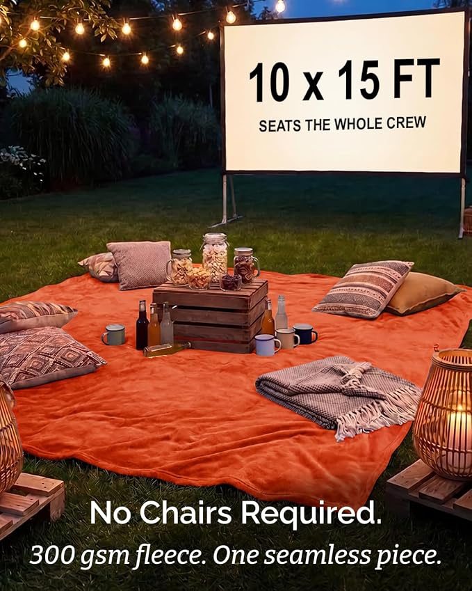 Ultra Soft Fleece Blanket Giant Blanket Size - Flannel Fleece Luxury Blanket - Lightweight for Couch Bed Chair - Thick, Warm and Breathable - All Season Cozy, Burnt Orange